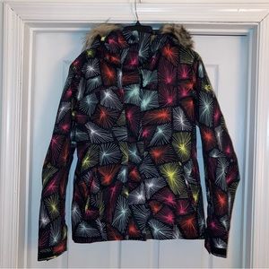 Roxy Snowboard Jacket M Black Pink Blue